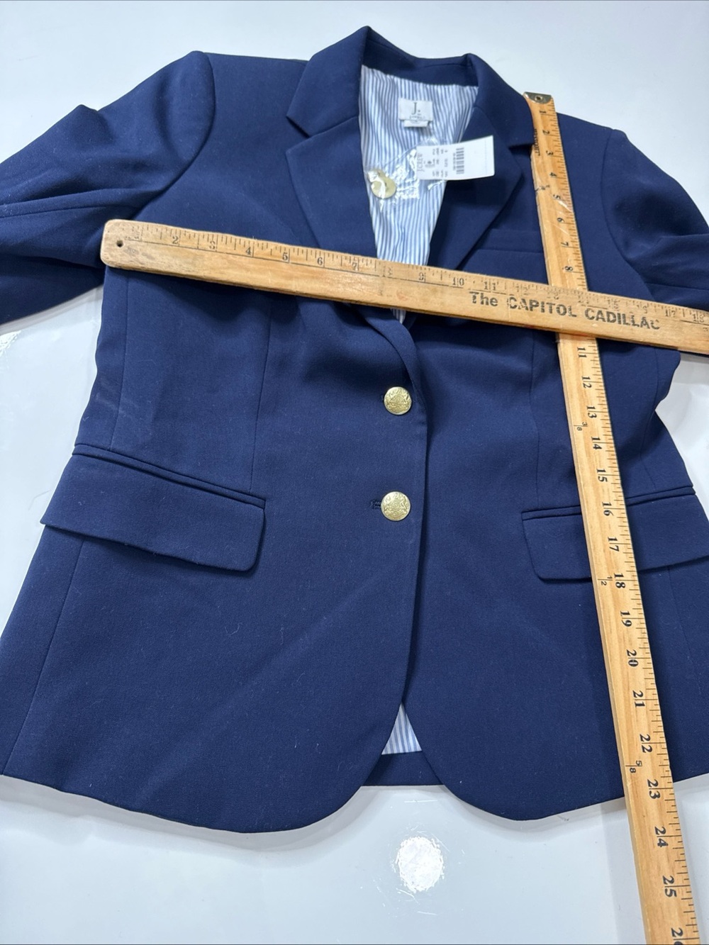 J By J Crew Blazer Womens 8 Career Classic Schoolboy Preppy Lined Navy A070626 - Picture 4 of 4